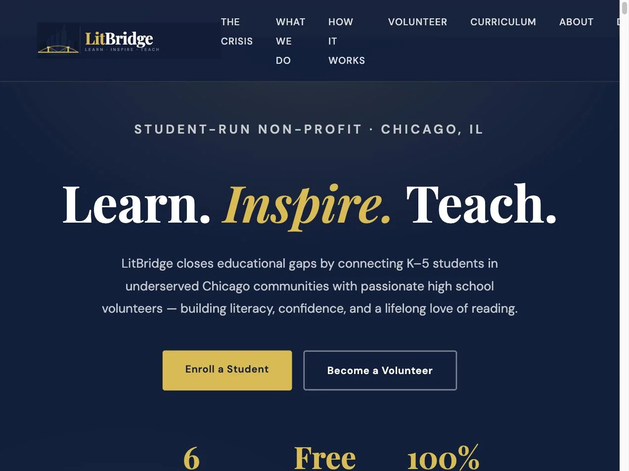 Screenshot of the Literature Bridge homepage
