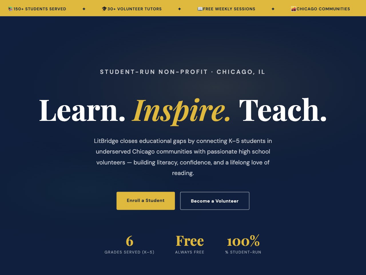 Screenshot of the Literature Bridge homepage