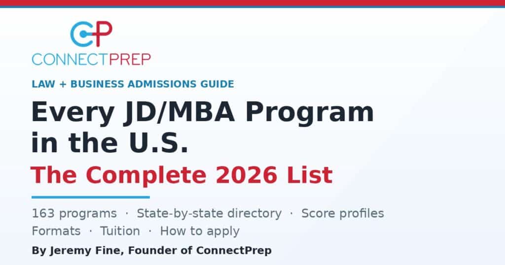 Every JD/MBA program in the U.S. - the complete 2026 list of 163 programs, by ConnectPrep