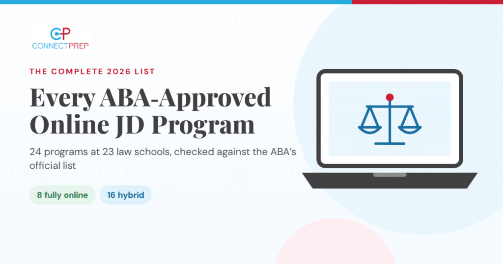 ABA-approved online JD programs 2026: 24 programs at 23 law schools, 8 fully online and 16 hybrid